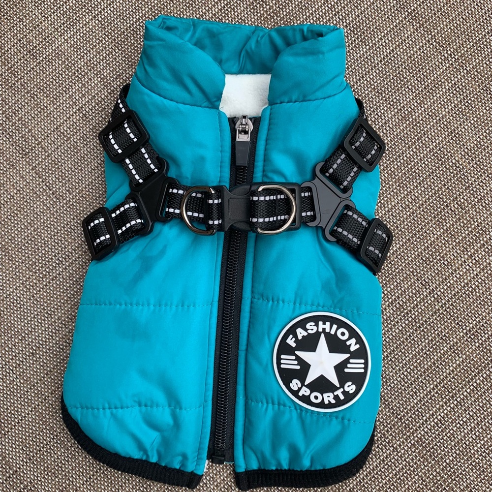 Step-In Dog Coat with Built-in Harness